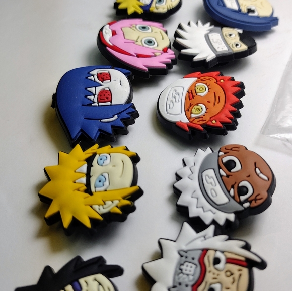 Anime Naruto 14 Charms for Slip-on Rubber Shoes (Jibbitz)  New in Package - Picture 2 of 10